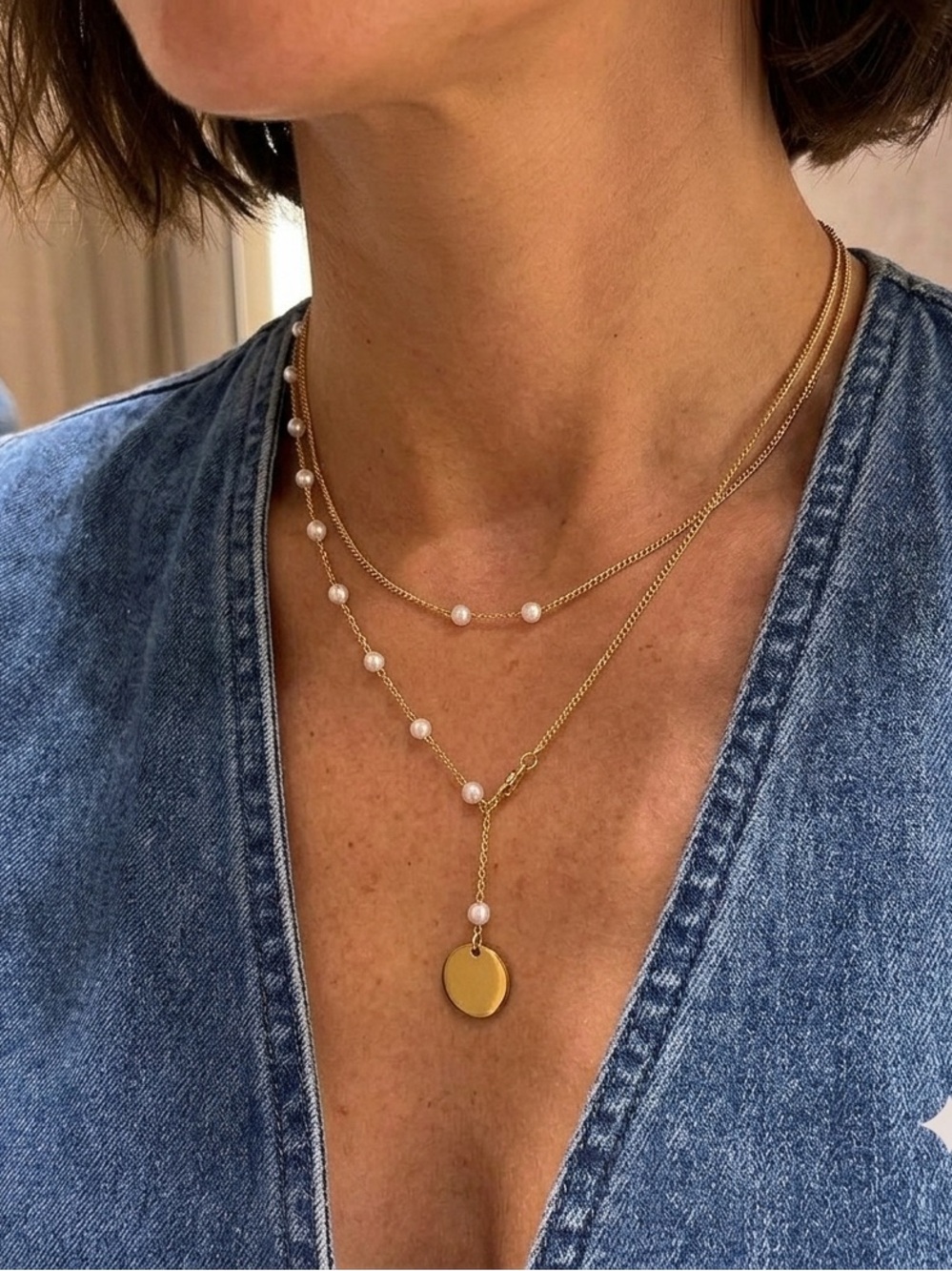 Delicate Pearl Necklace | Pearl Necklace | Gold Plated | Long Necklace